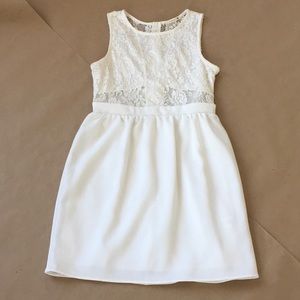 Soprano Lace Top Dress - White - Small